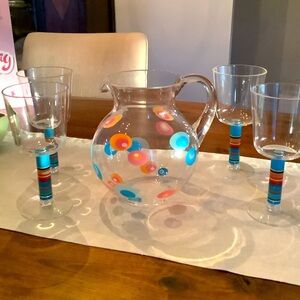 Colorful, bright and vibrant acrylic picture in for stem glasses